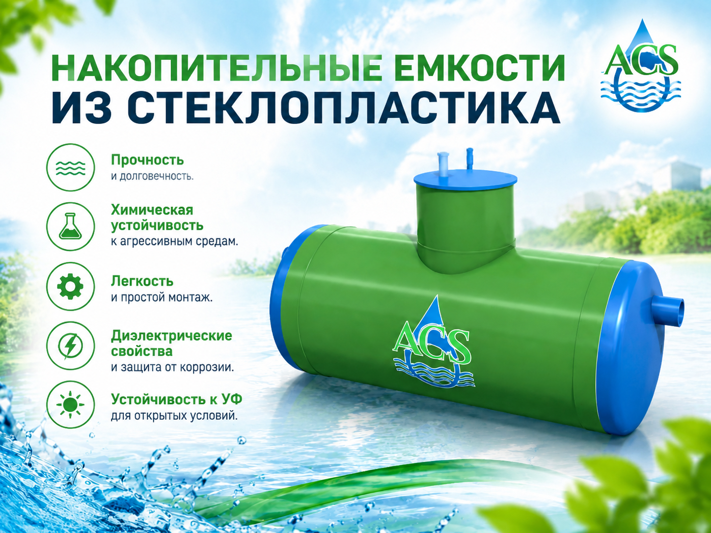 Накопительные емкости из стеклопластика